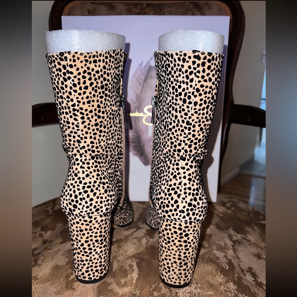 New Jessica Simpson, suede leather cheetah print ankle booties, 8 1/2 - Picture 12 of 14